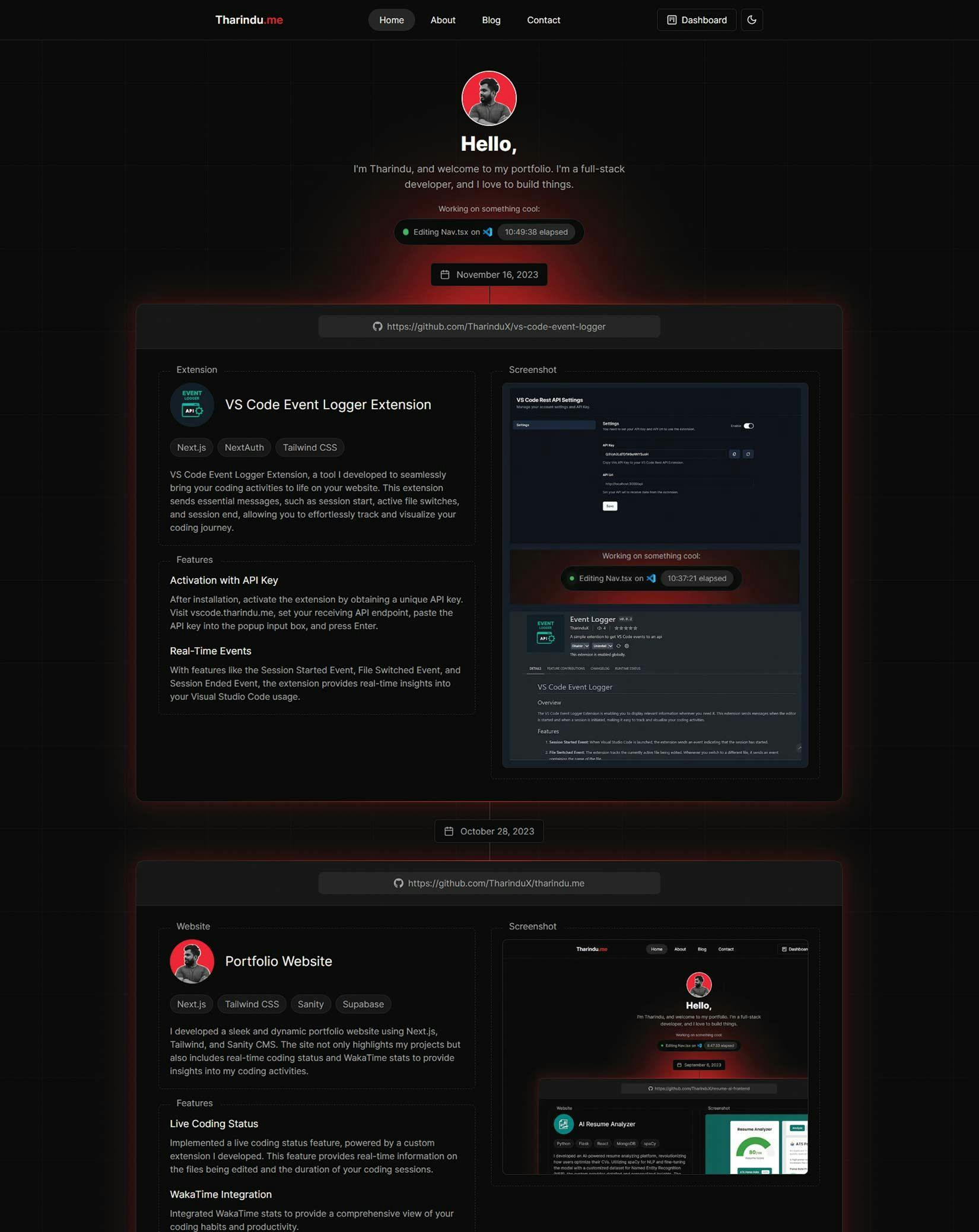 Screenshot of the application