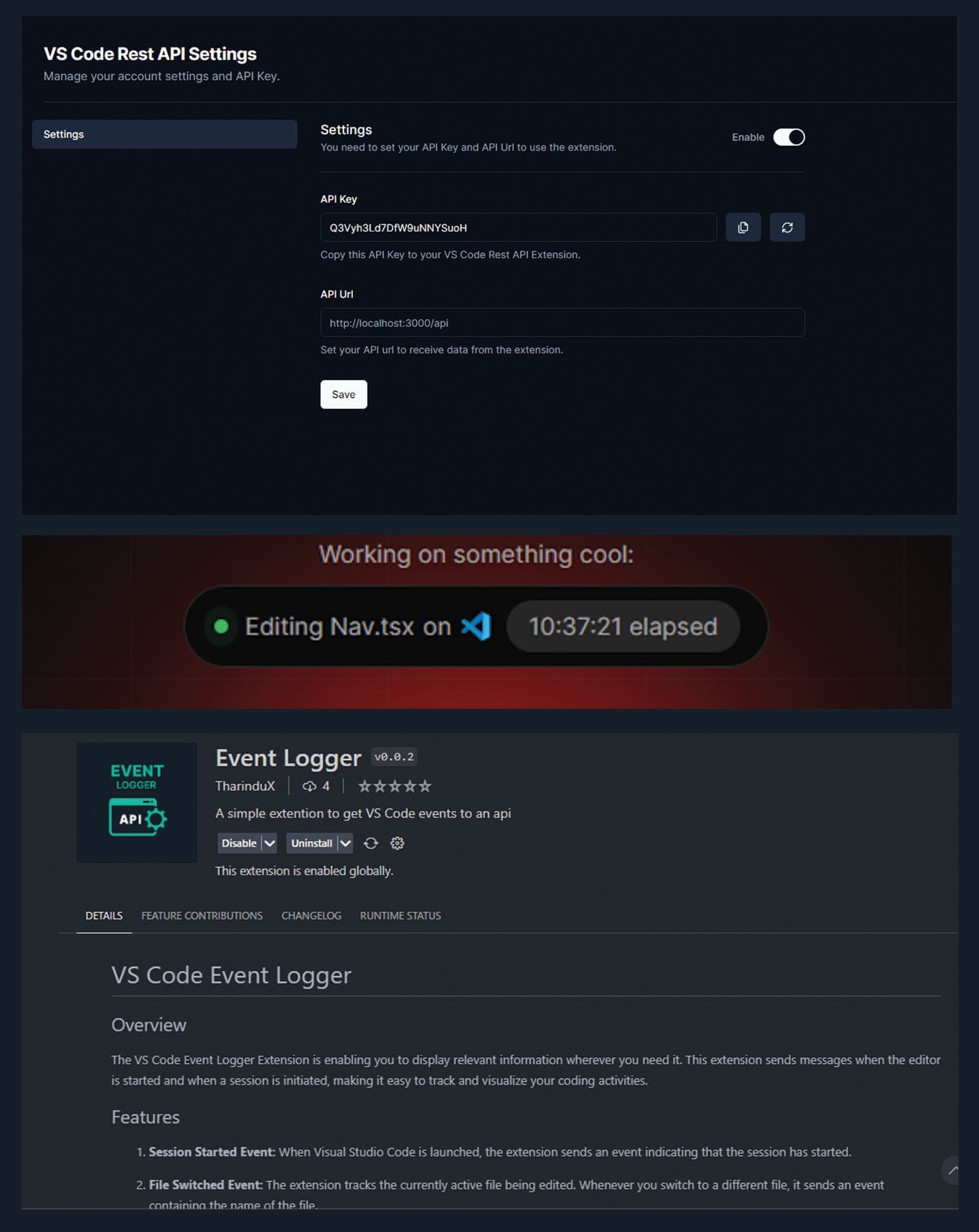 Screenshot of the application