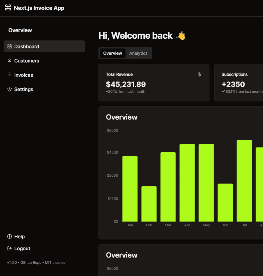 Screenshot of the application