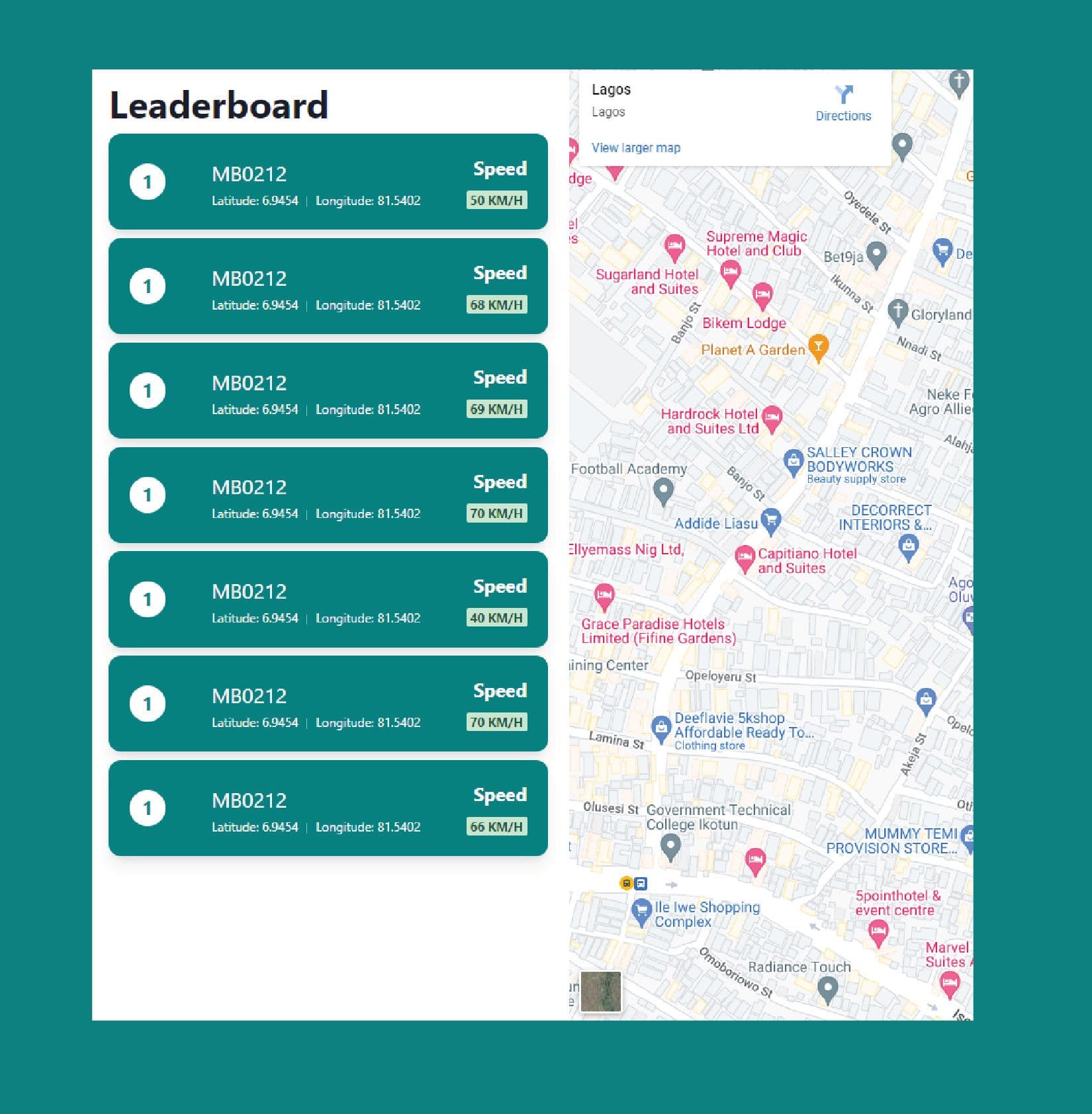 Screenshot of the application